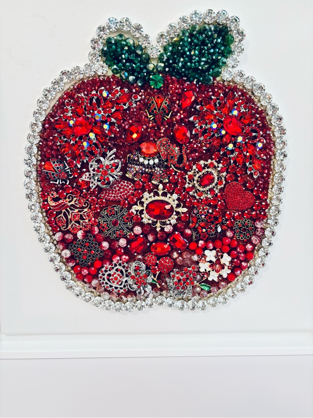 Abrand Red and Green Jeweled Apple Wall Art